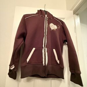 Brown Kids Jacket with Heart Design